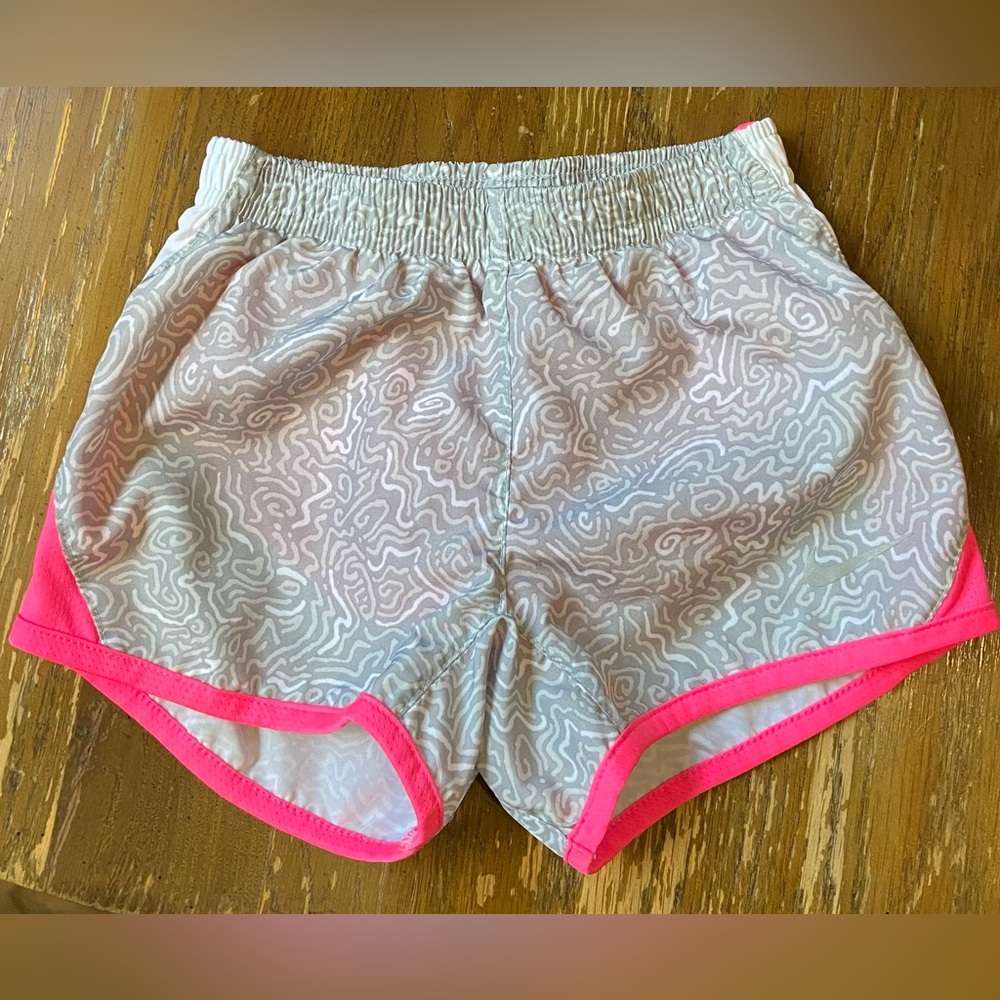 NIKE girls Shorts with Pink Accents and Gray Design Size 4